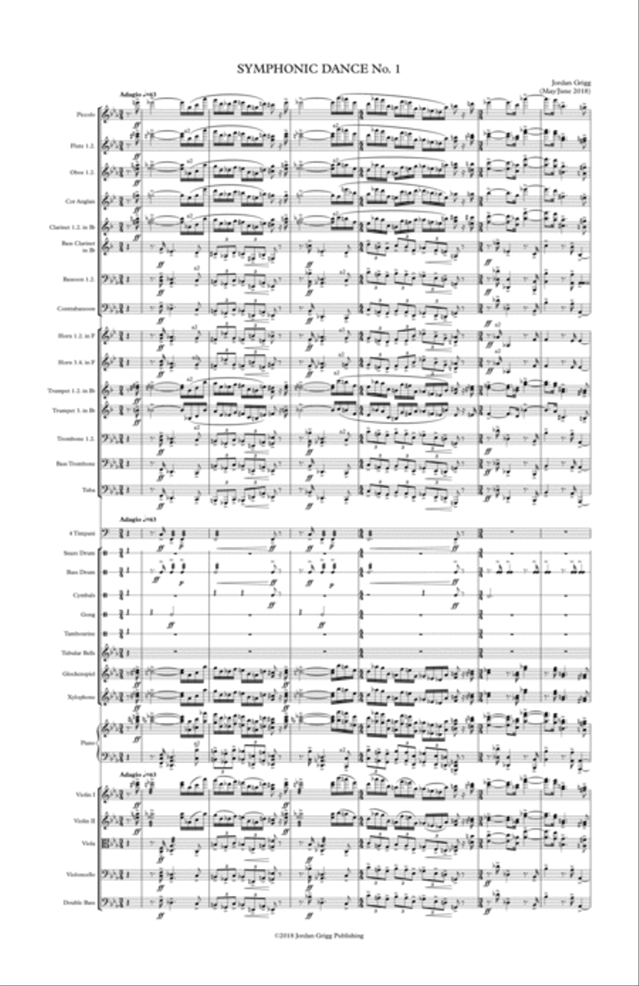 Symphonic Dance No 1 Percussion Ensemble scores gallery preview page 1