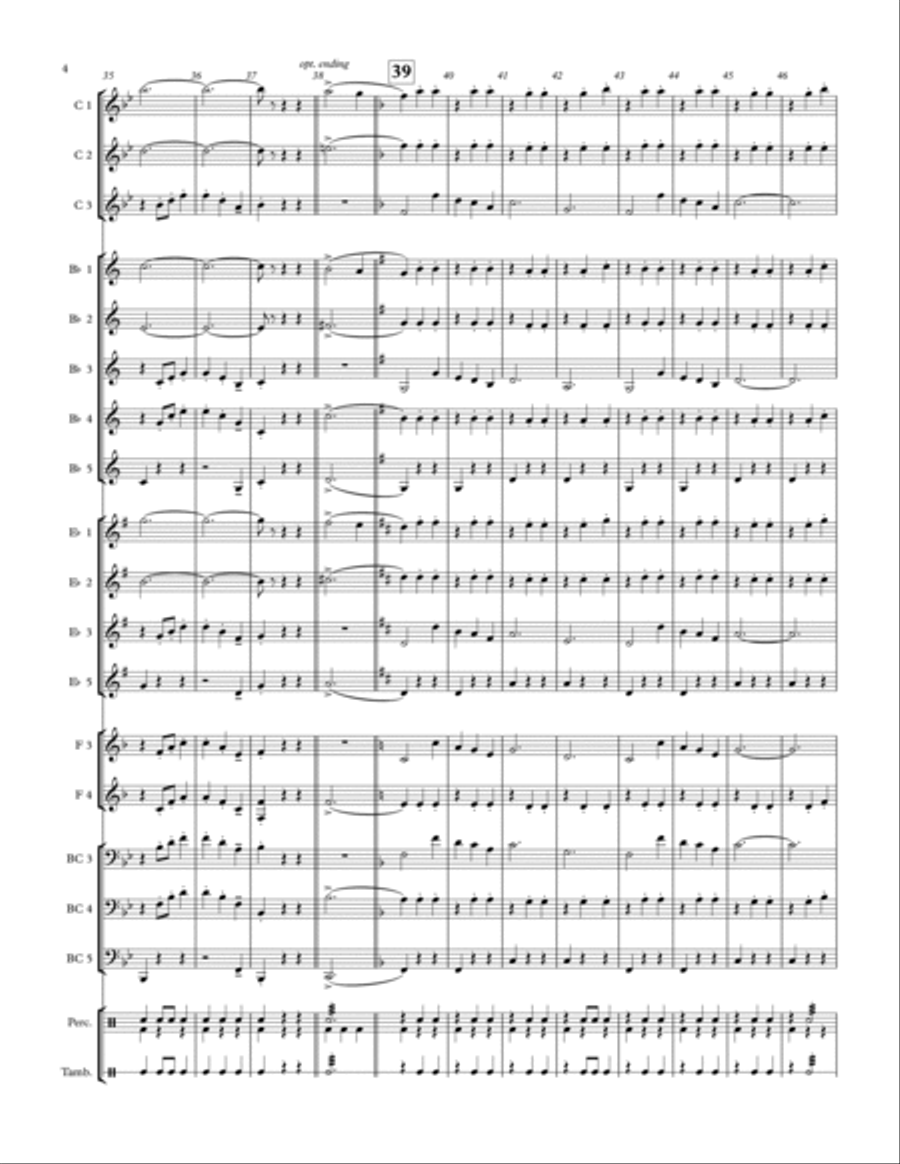 Take Me Out to the Ball Game - Adaptable Quintet Concert Band scores gallery preview page 4