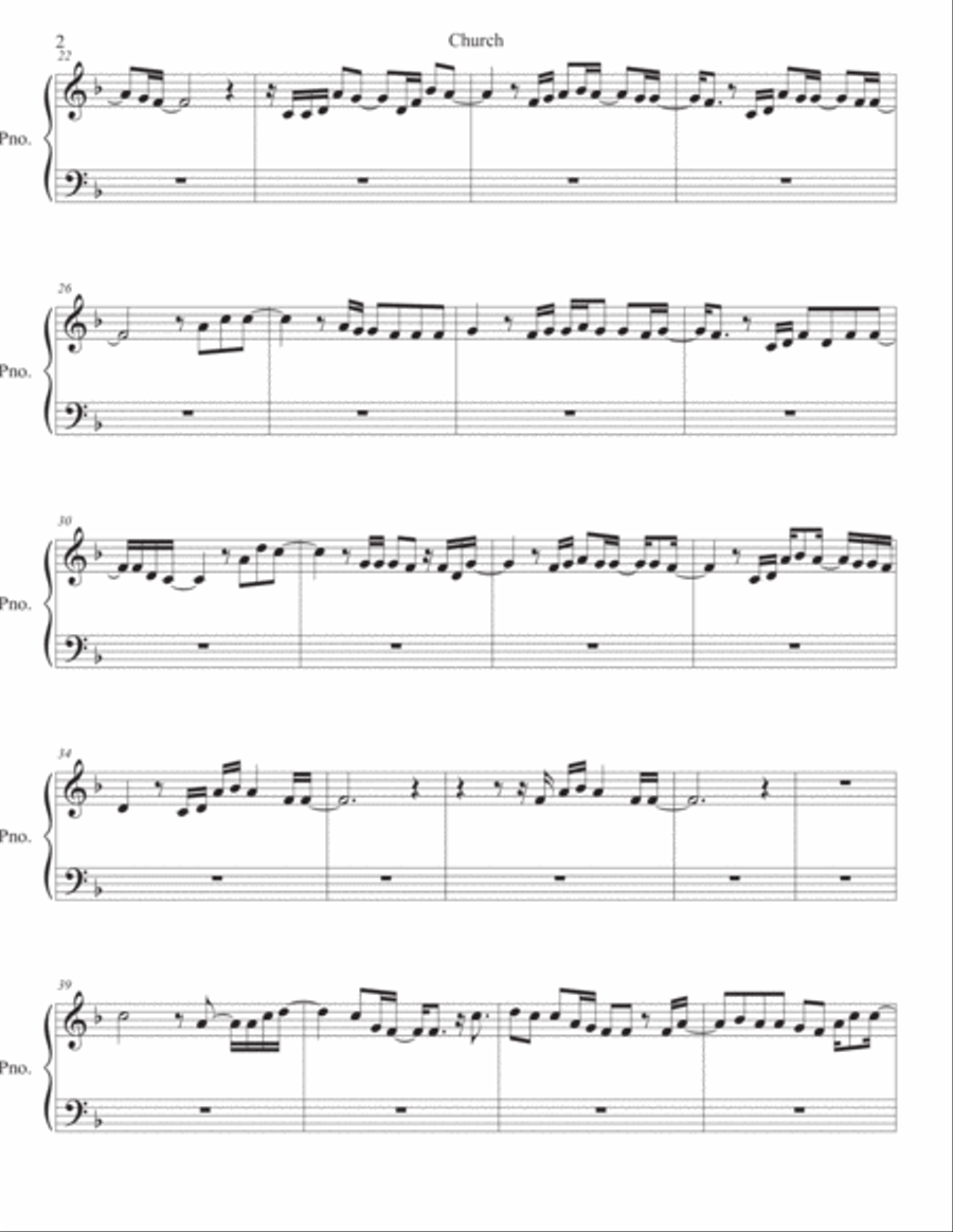 Church (take Me Back) Church (take Me Back) Easy Piano scores gallery preview page 2