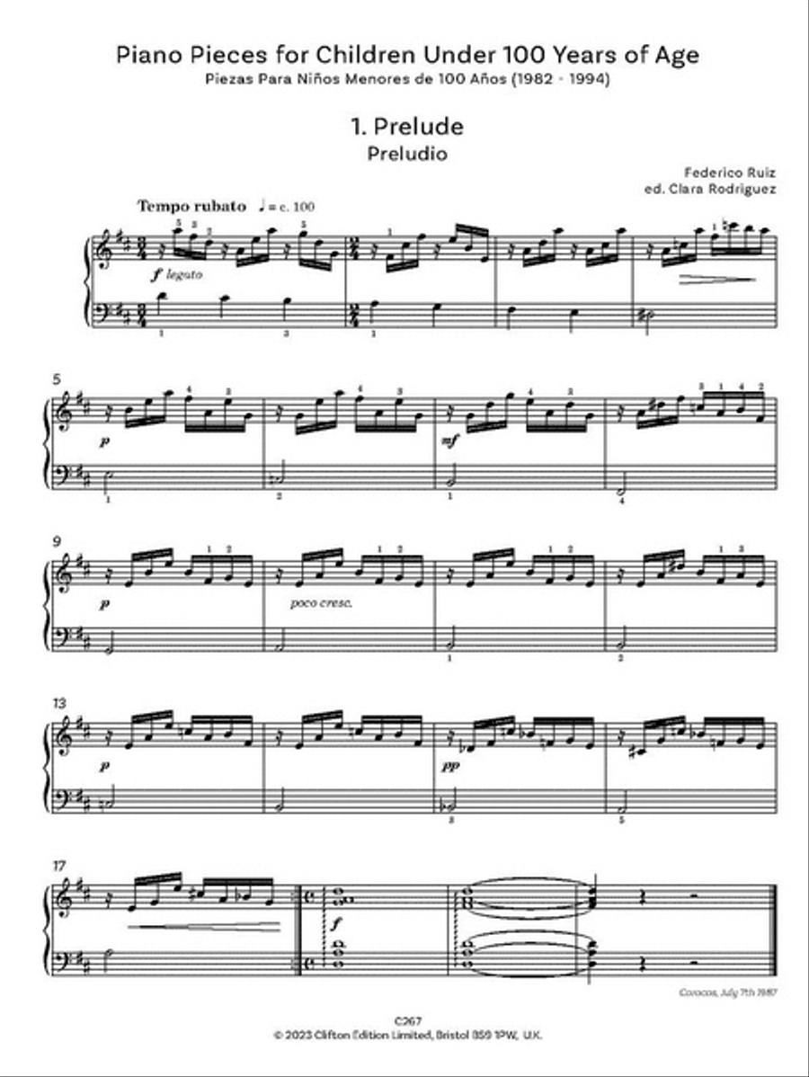 Piano Pieces for Children under 100 Years of Age Piano Solo