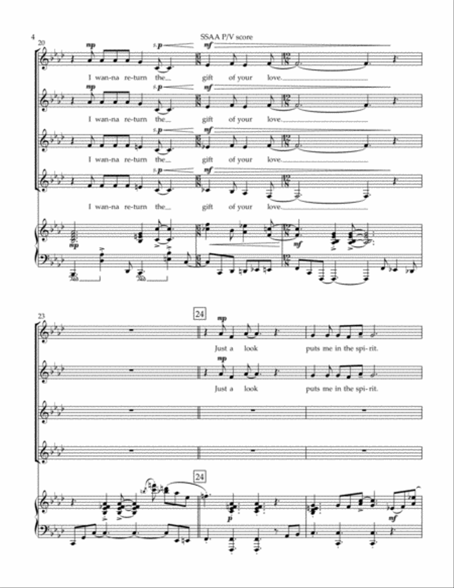 The Gift of Your Love SSA scores gallery preview page 4