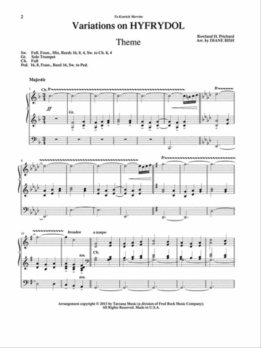 Variations on Hyfrydol Organ Solo scores gallery preview page 2