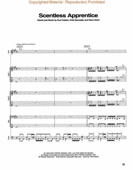 In Utero - Transcribed Score