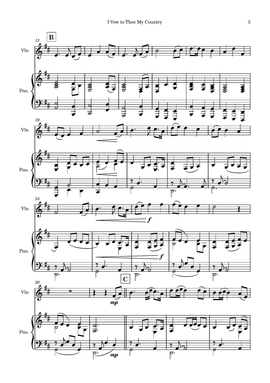 I Vow To Thee My Country Violin Solo scores gallery preview page 3