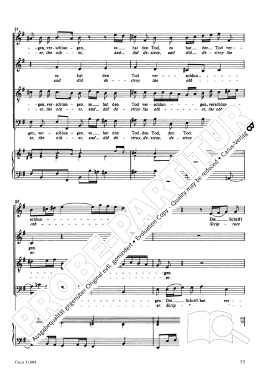 Christ lay in death's cold prison (Christ lag in Todesbanden) 4-Part scores gallery preview page 54