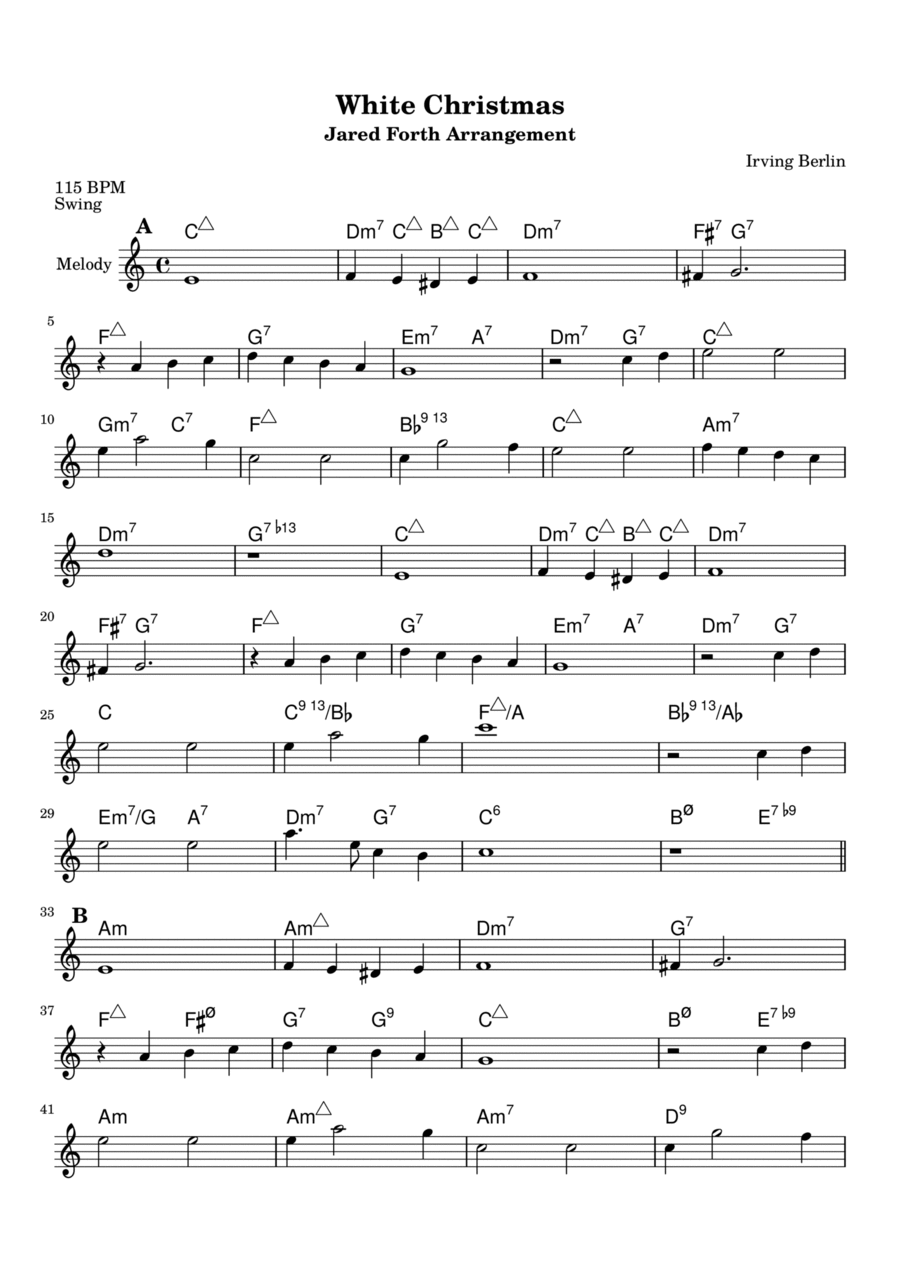 White Christmas Piano scores gallery preview page 1