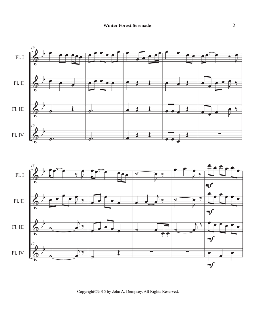 Winter Forest Serenade (Flute Quartet) Flute Quartet scores gallery preview page 6