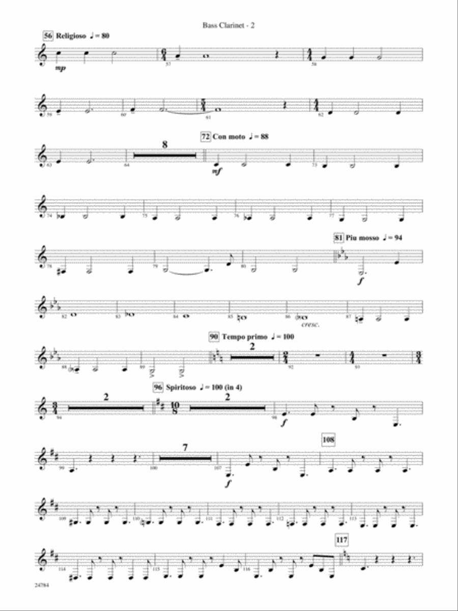 Heritage: B-flat Bass Clarinet Concert Band scores gallery preview page 2