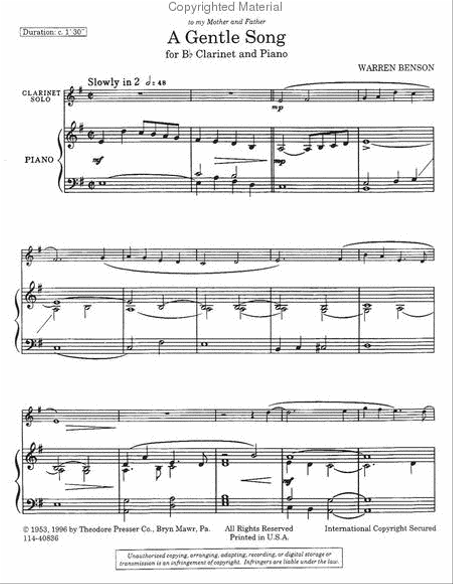 A Gentle Song Chamber Music scores gallery preview page 2