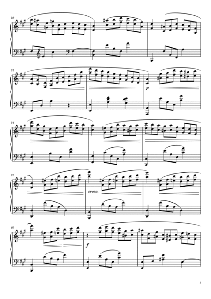 Scriabin - 12 Etudes VI - Op.8 No.6 - in A major For Piano Solo Original Piano Method scores gallery preview page 3