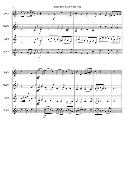 Since first I saw your face (with variations) for clarinet quartet (e-flat, b-flat, alto and bass) image number null