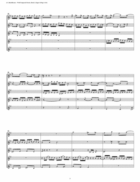 Fugue 04 from Well-Tempered Clavier, Book 2 (Clarinet Quintet) image number null