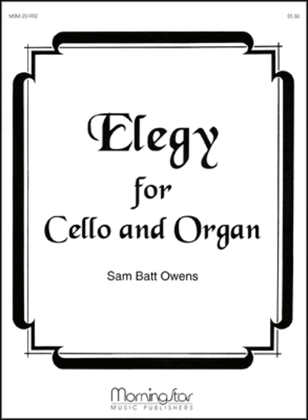 Book cover for Elegy for Cello and Organ