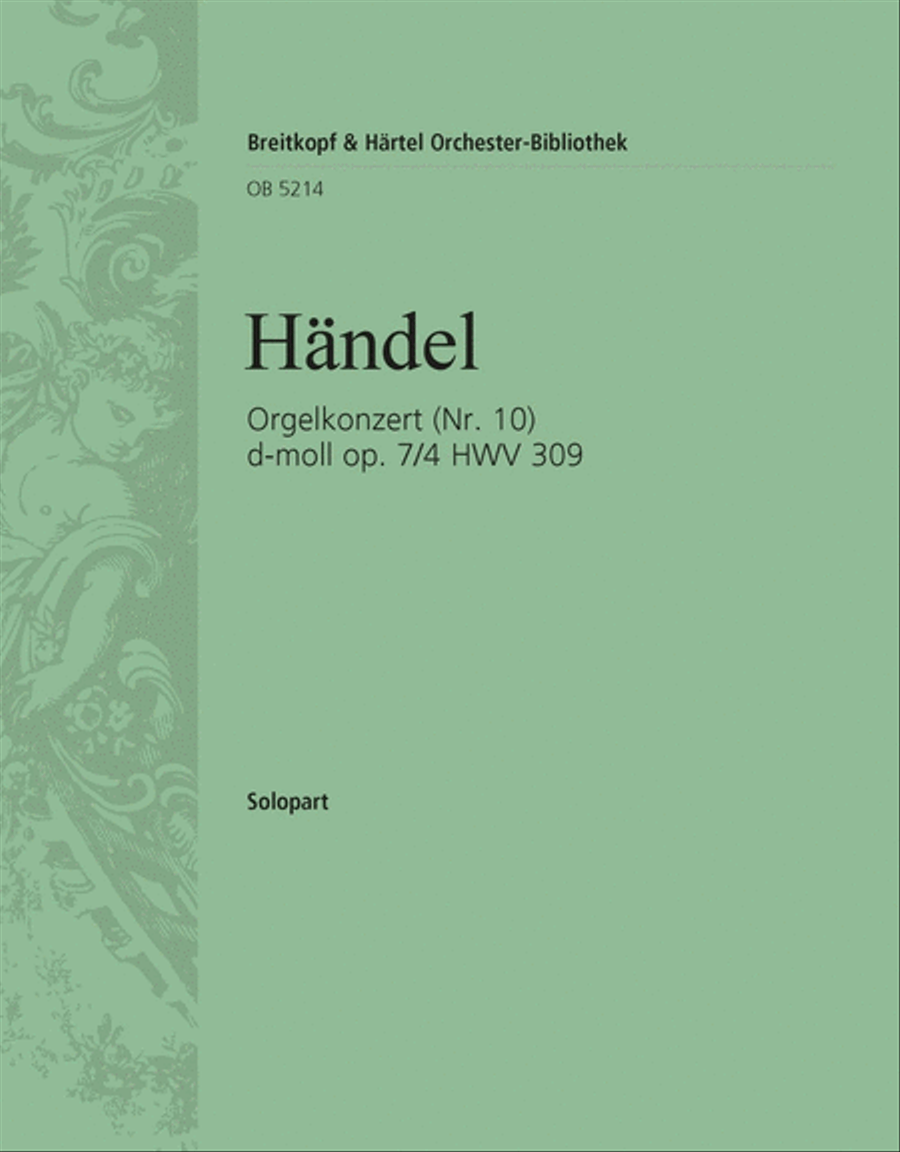 Organ Concerto (No. 10) in D minor Op. 7/4 HWV 309 Orchestra scores gallery preview page 1