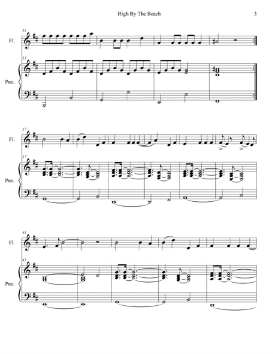 High By The Beach Flute Solo scores gallery preview page 4