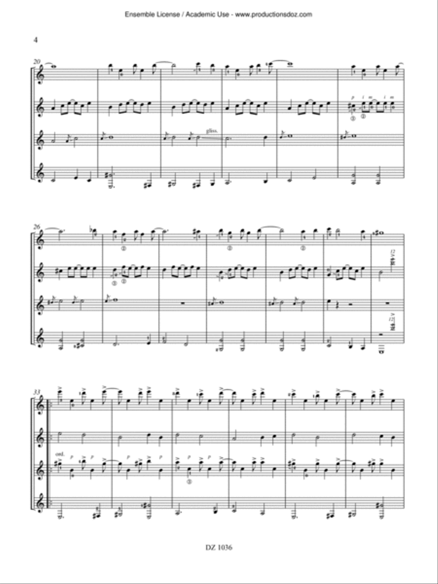 Couleur mambo Guitar Ensemble scores gallery preview page 4