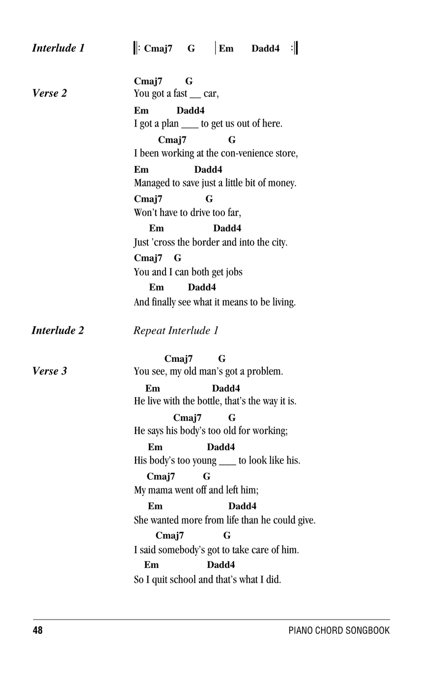 Fast Car Piano scores gallery preview page 2