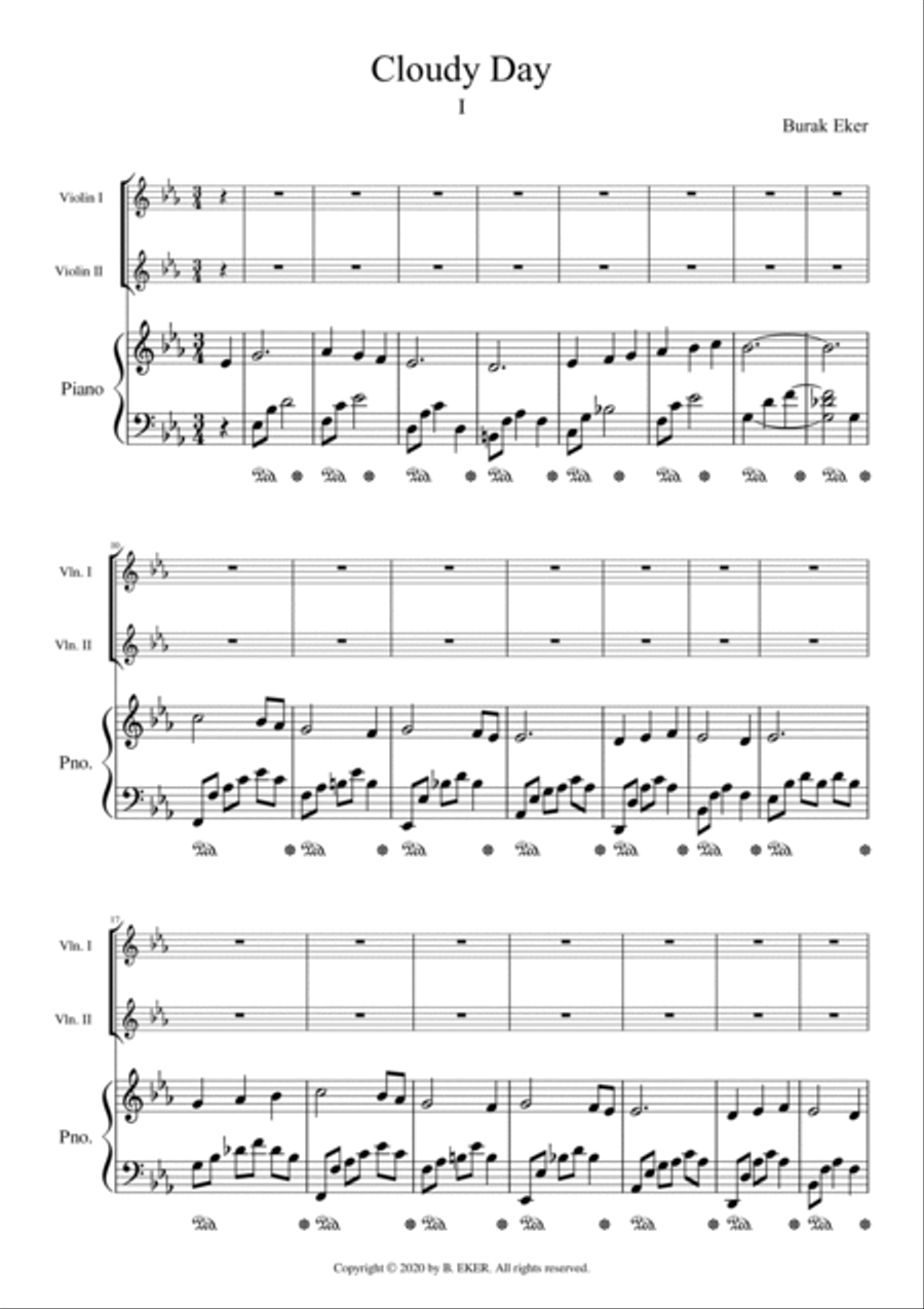 Sounds and Voices for two Violins and Piano Small Ensemble scores gallery preview page 2