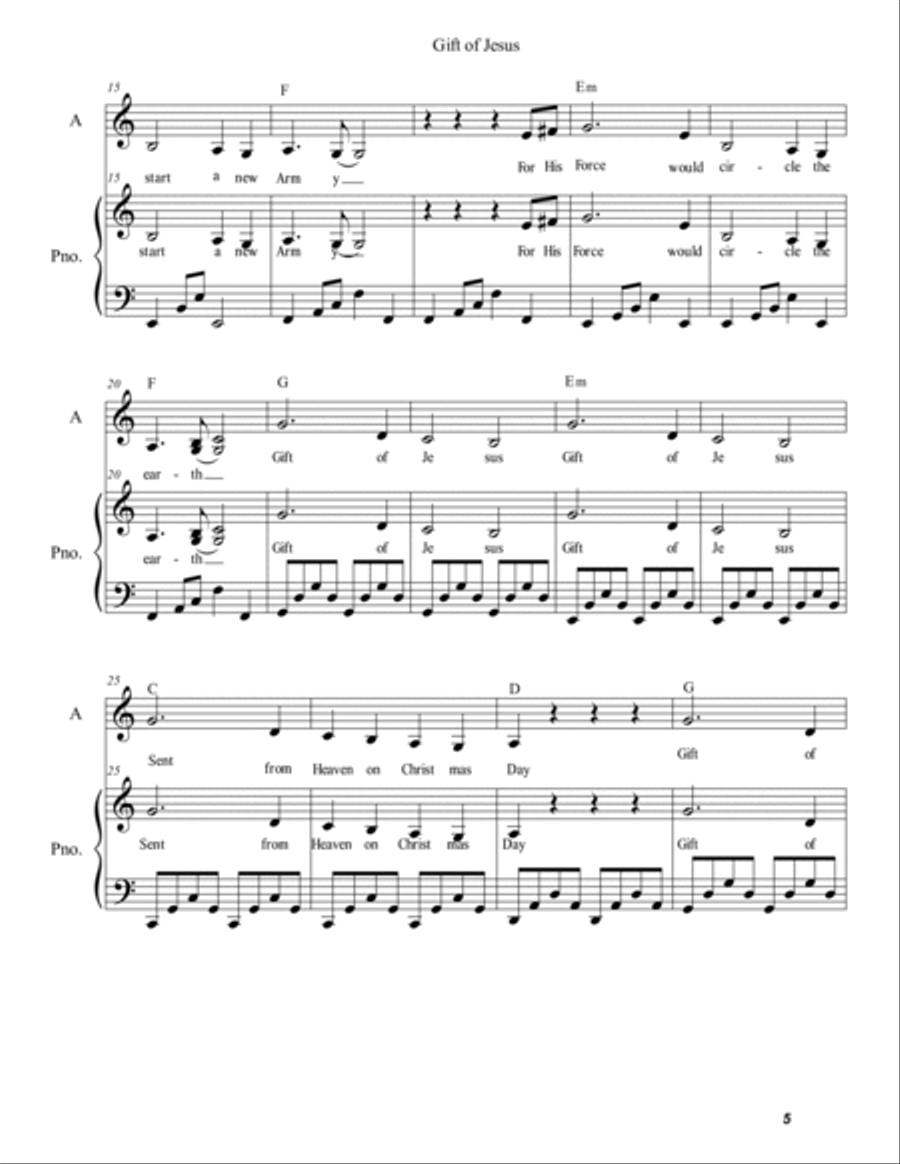 Gift of Jesus - A songbook to praise the Lord Voice scores gallery preview page 5