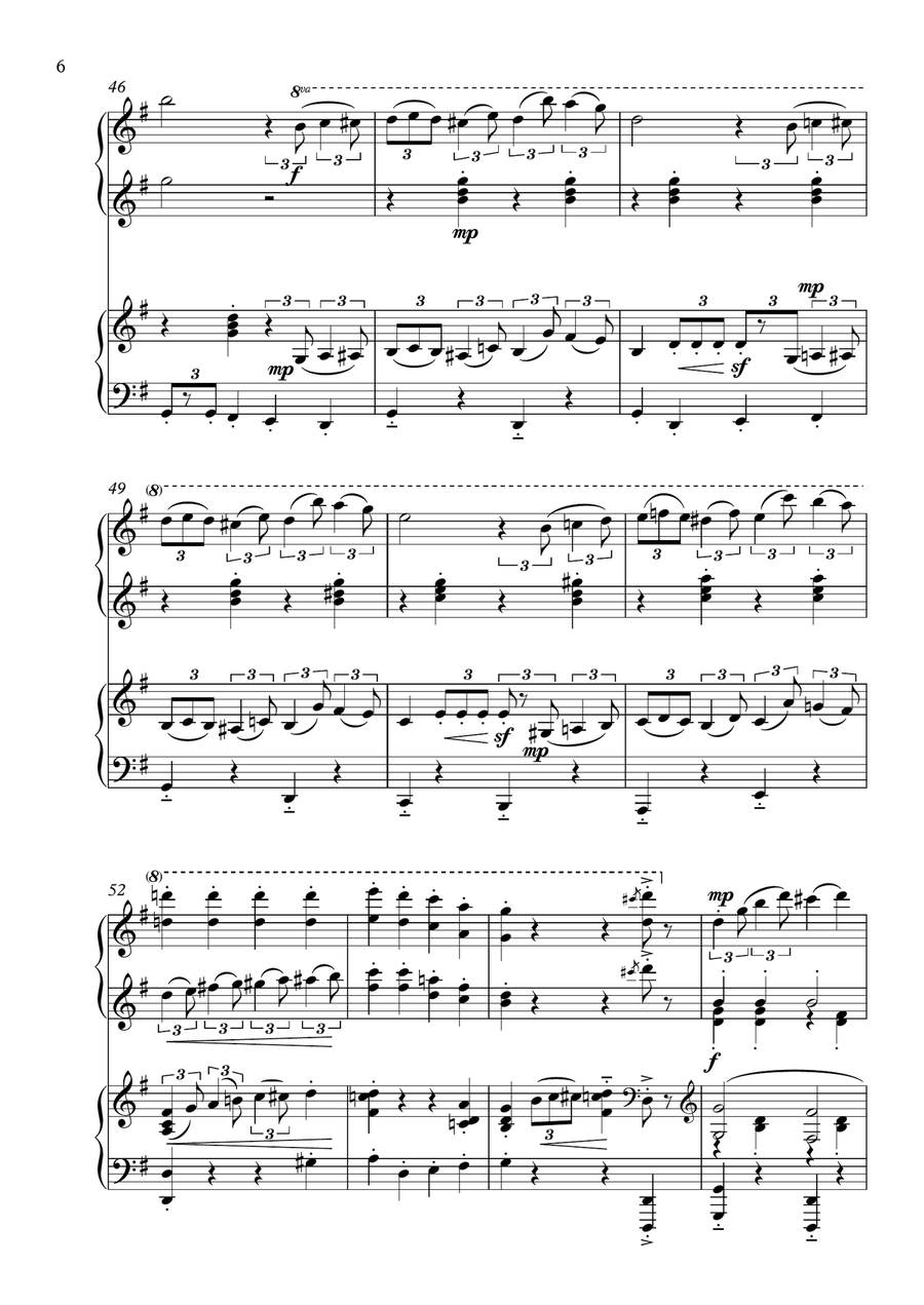 Jingle Bells (Piano Duet - Four Hands) Piano Duet scores gallery preview page 6