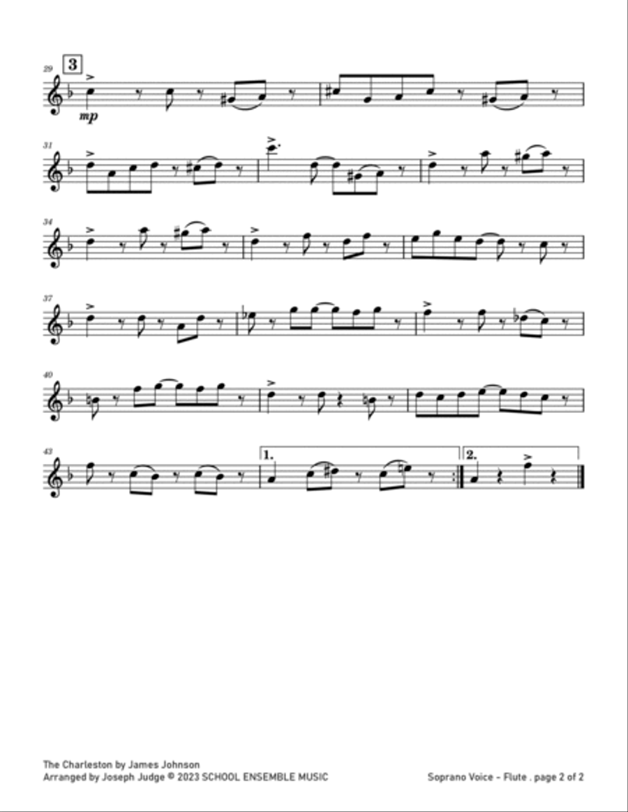 The Charleston by Johnson for Woodwind Quartet in Schools Woodwind Quartet scores gallery preview page 6