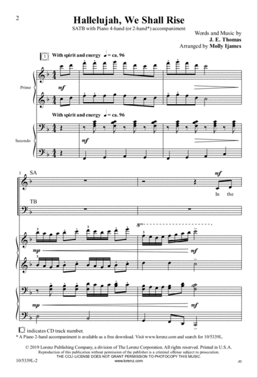 Hallelujah, We Shall Rise 4-Part scores gallery preview page 2