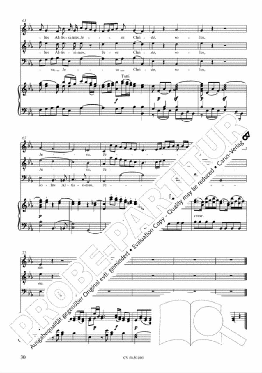 Mass in C Major 4-Part scores gallery preview page 31