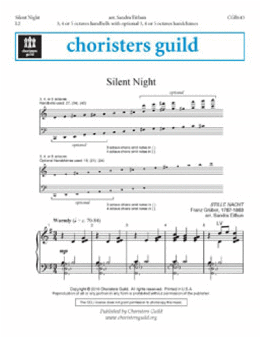 Silent Night Silent Night Handbell Choir scores gallery preview page 1