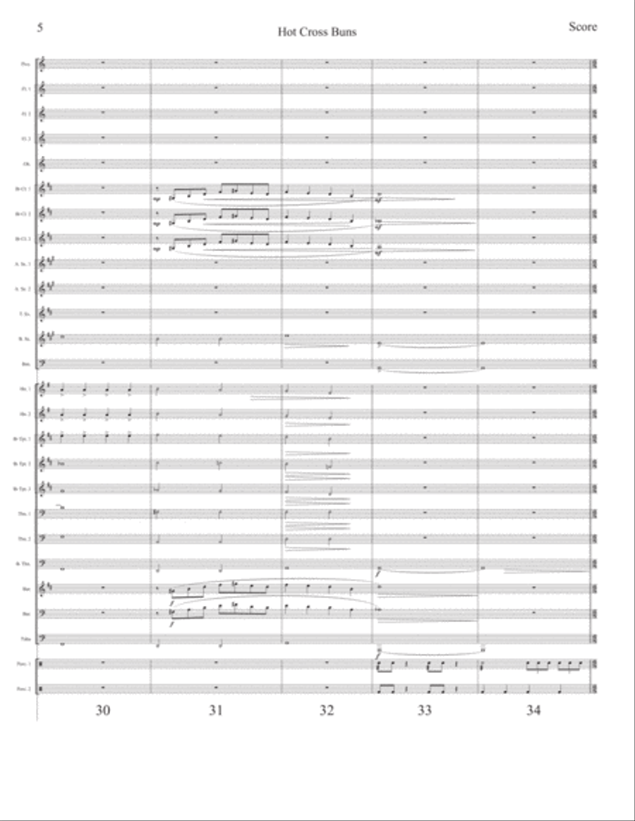 Hot Cross Buns Concert Band scores gallery preview page 5