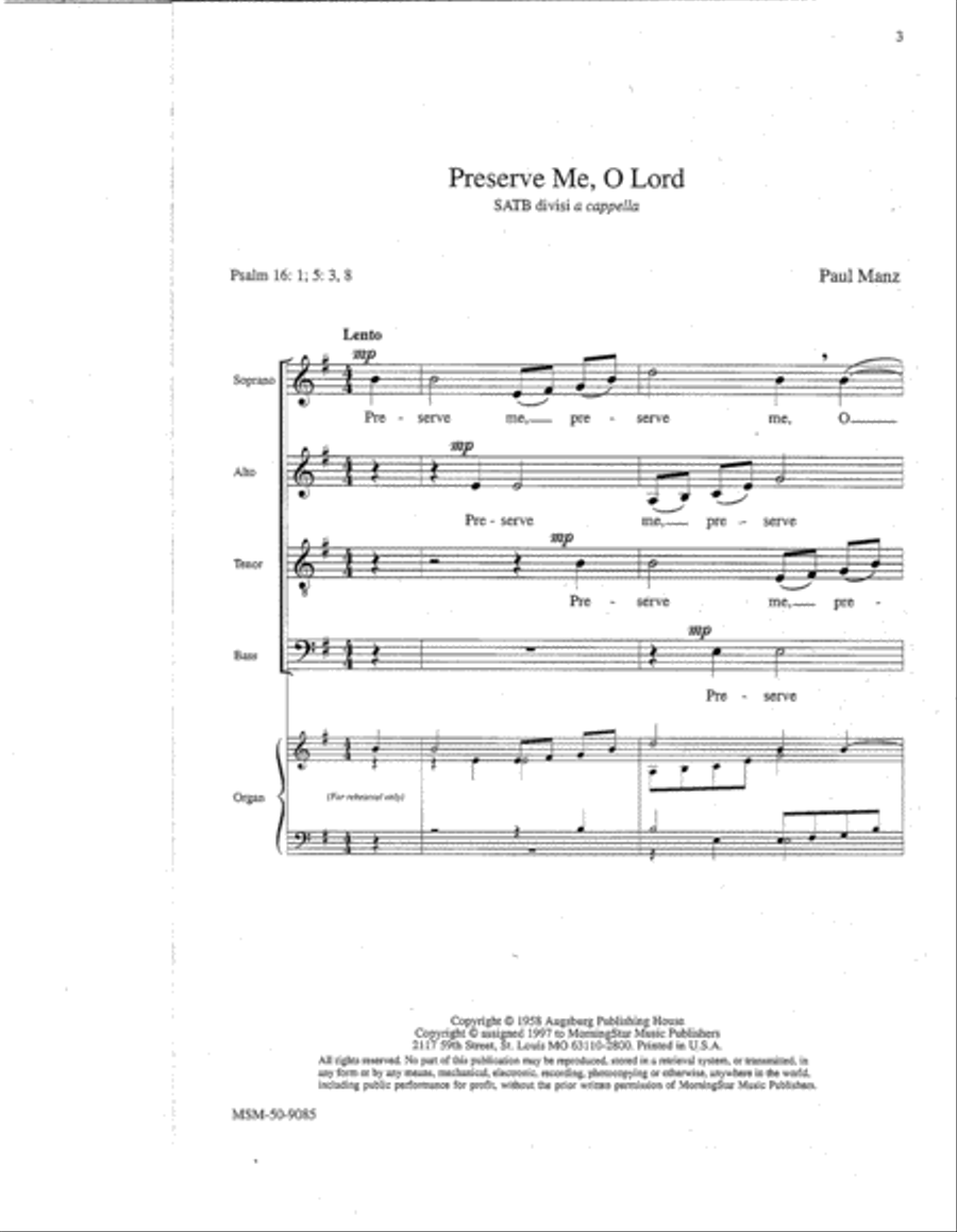Preserve Me, O Lord Preserve Me, O Lord Divisi scores gallery preview page 2