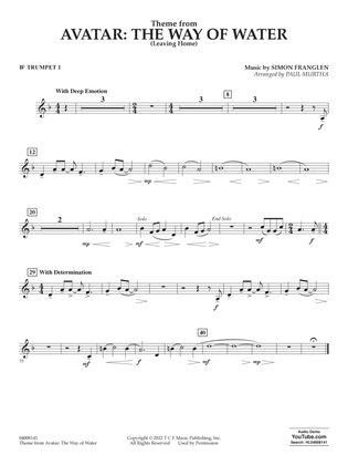 Book cover for Theme from Avatar: The Way of Water (arr. Paul Murtha) - Bb Trumpet 1
