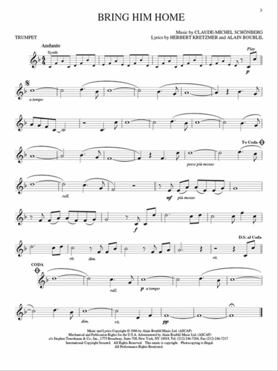 Les Misérables Trumpet Solo scores gallery preview page 4