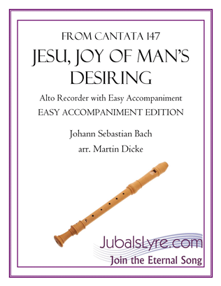 Book cover for Jesu, Joy of Man’s Desiring (Alto Recorder with Easy Accompaniment)