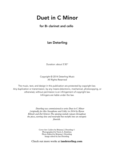 Duet in C Minor (for Clarinet and Cello) image number null