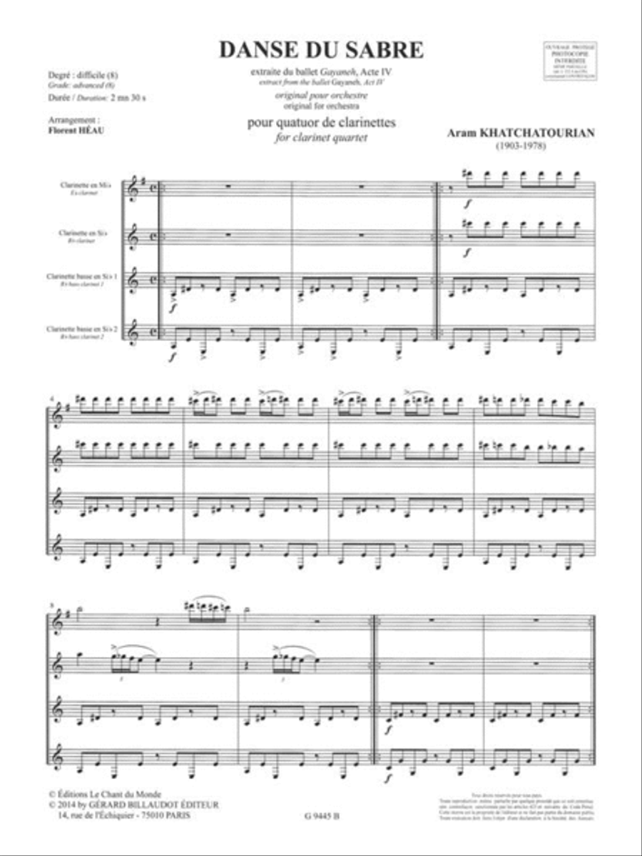 Danse du Sabre Chamber Music scores gallery preview page 2