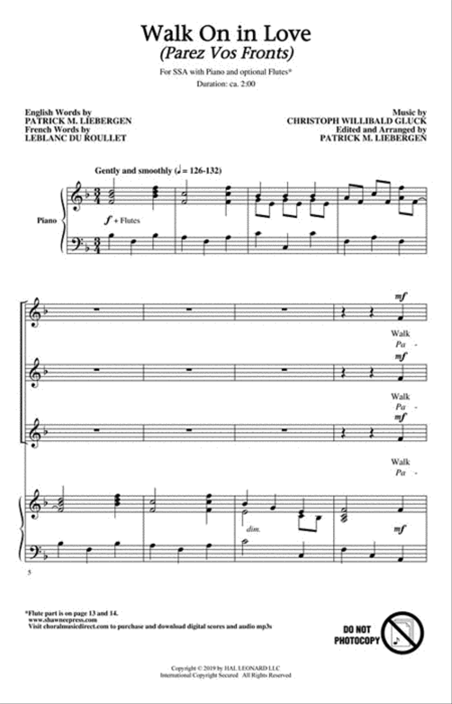 Walk On in Love (Parez Vos Fronts) SSA scores gallery preview page 2