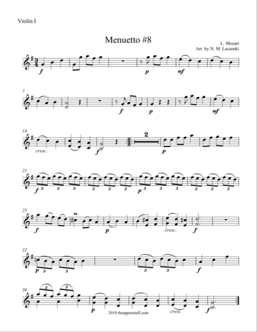 Menuetto #8 String Trio scores gallery preview page 3