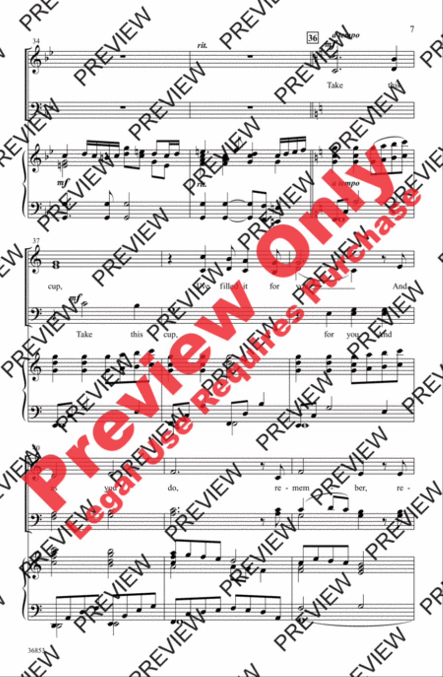 Communion Song Communion Song 4-Part scores gallery preview page 7