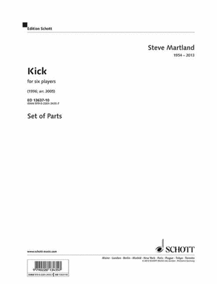Kick For Six Players Set Of Parts (fl/bass Cl/perc/pno/vln/vc)