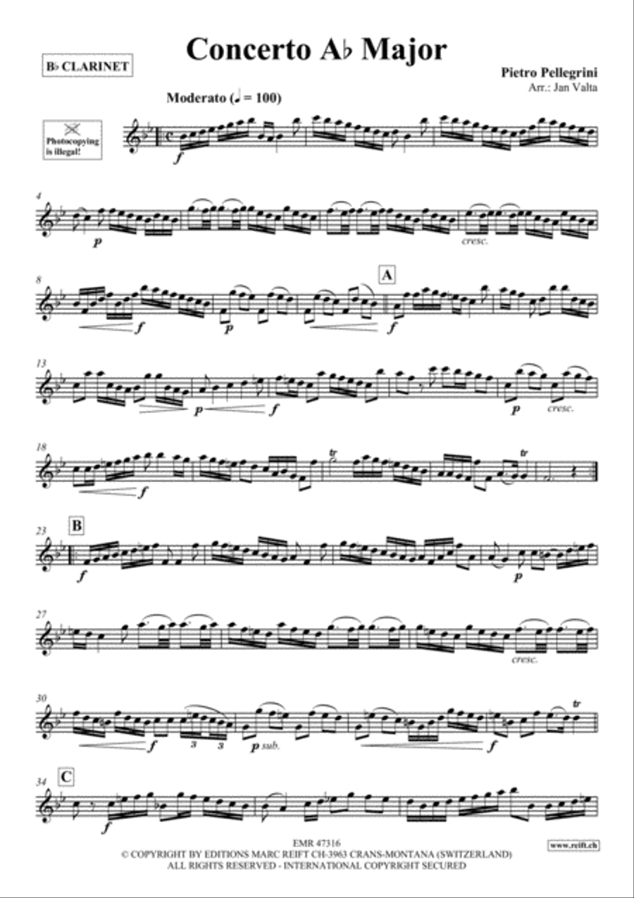 Concerto Ab Major Concerto Ab Major Clarinet Solo scores gallery preview page 2