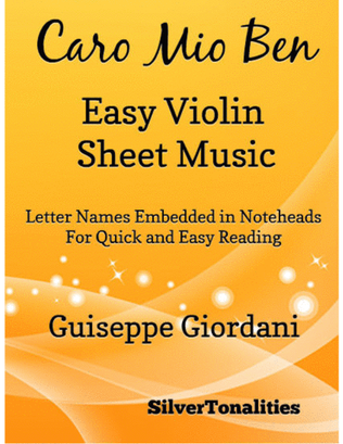 Caro Mio Ben Easy Violin Sheet Music