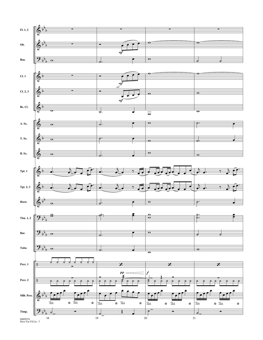 How Far I'll Go (from Moana) - Conductor Score (Full Score) Concert Band scores gallery preview page 6