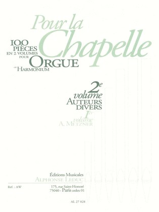 Book cover for Pour La Chapelle Volume 2/orgue