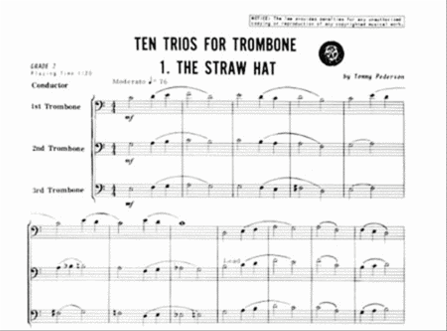 Ten Trios For Trombone Trombone Trio scores gallery preview page 2