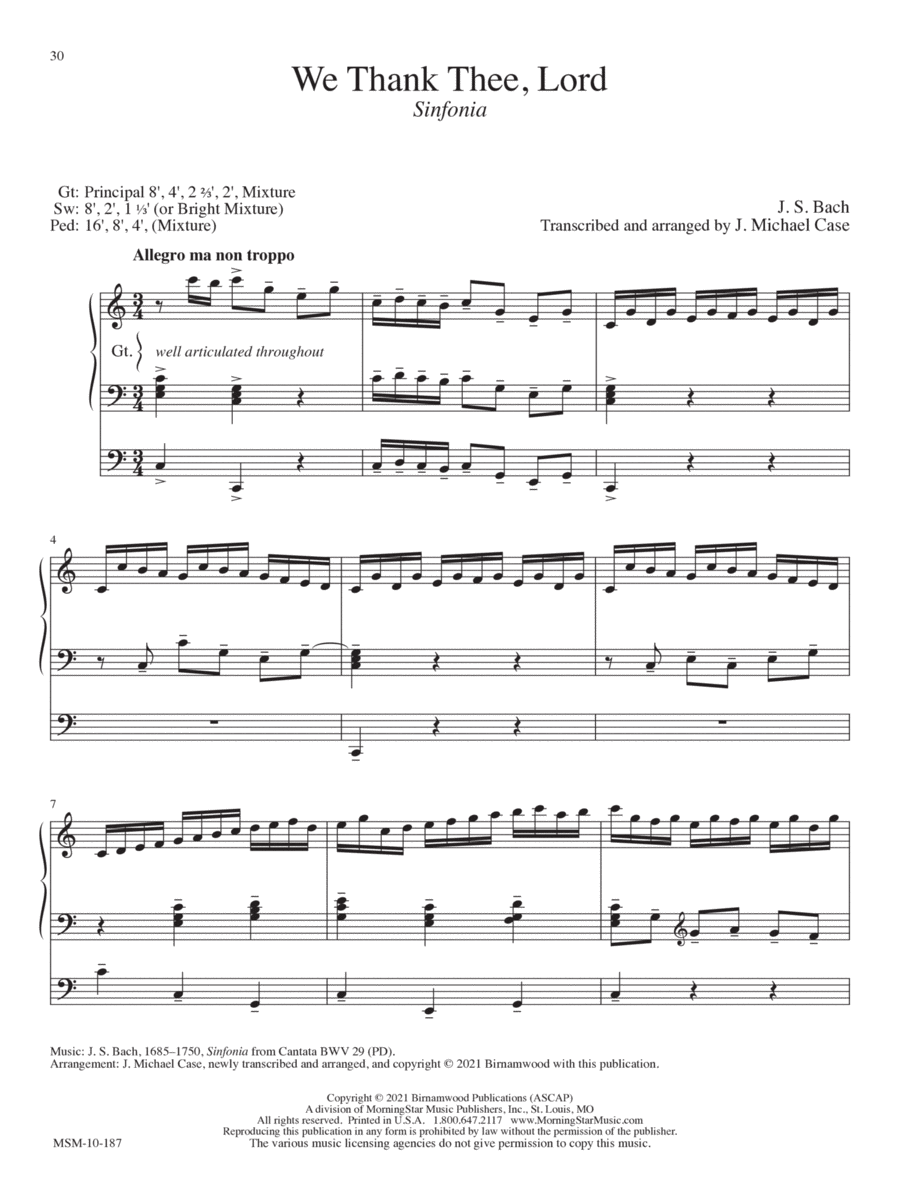 We Thank Thee, Lord Organ scores gallery preview page 1