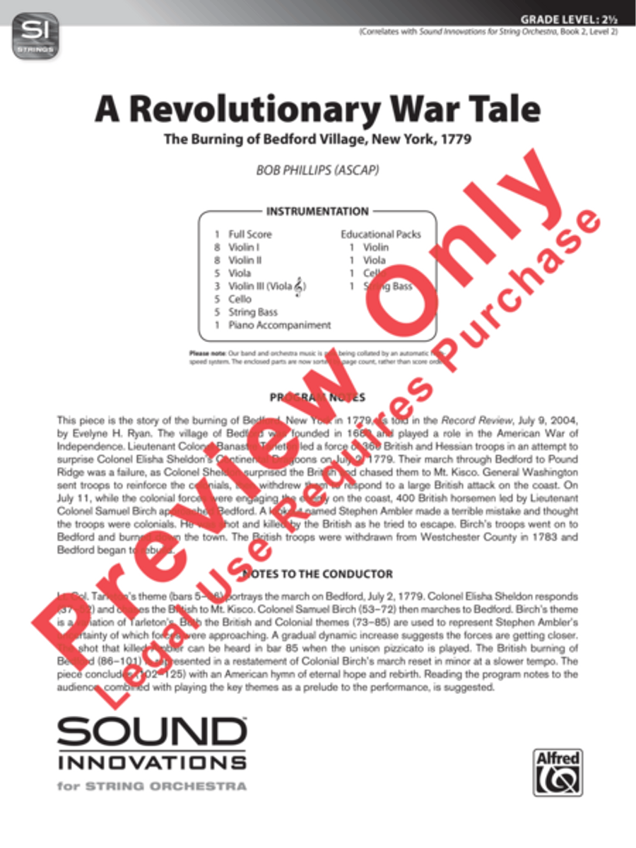 A Revolutionary War Tale String Orchestra scores gallery preview page 2