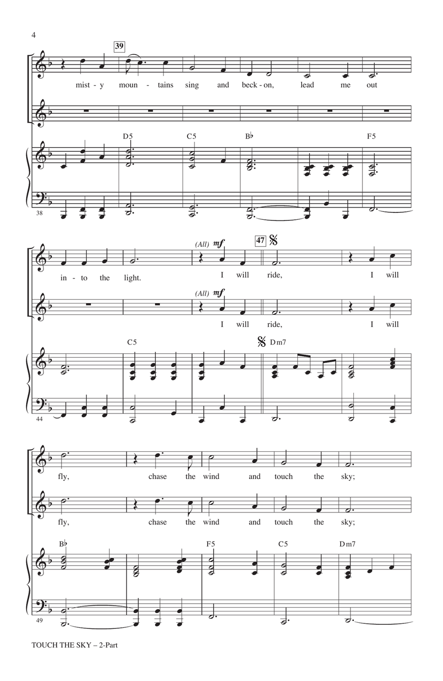 Touch The Sky (From Brave) (arr. Mac Huff) 2-Part scores gallery preview page 3