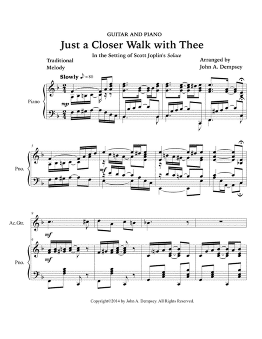 Just a Closer Walk with Thee (Guitar and Piano) image number null