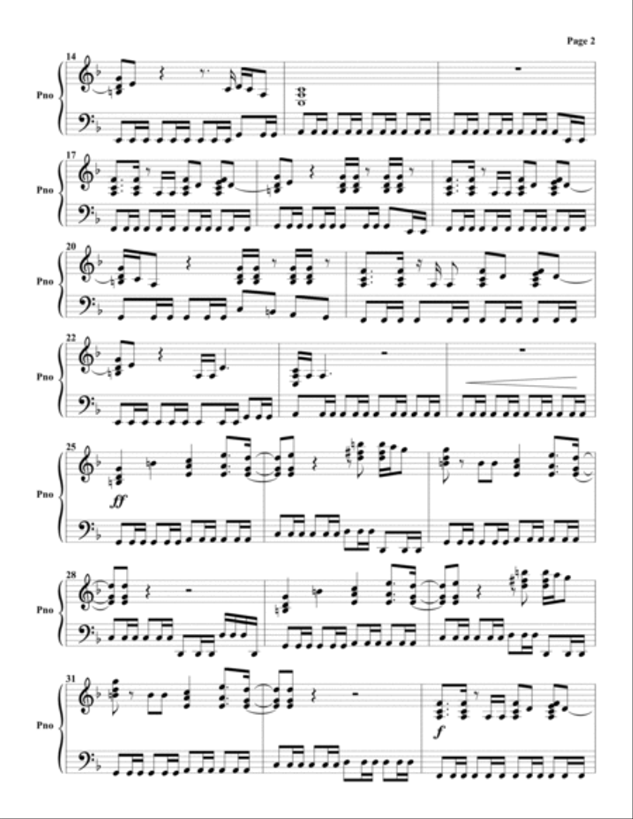 Somebody Piano Solo scores gallery preview page 2