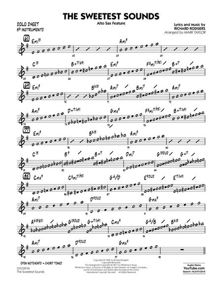 The Sweetest Sounds (Alto Sax Feature) - Bb Solo Sheet